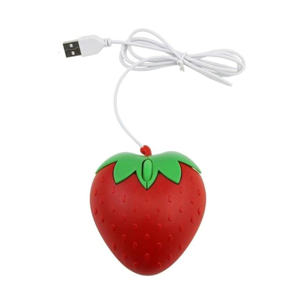 USB trådbunden mus Söt frukt jordgubbsform trådbunden mus Bärbar mini optisk möss tecknad datormus 3 knapp