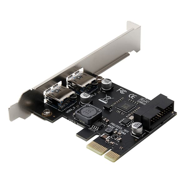 PCI-E til USB 3.0 2-Port Utvidelseskort PCI for Express Add in Card Intern USB