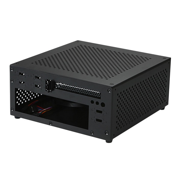 FH01 Mini ITX Dator för Case Alla Aluminium HTPC Kontor Hemmabio Datorlåda Desktop Chassi Fram USB 3.0 Black