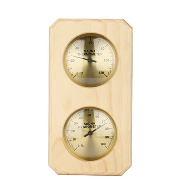Bastutermometer 2 i 1 bastuhygrotermograf i trä inomhus Celsiustermometer och hygrometer för hotell eller basturum