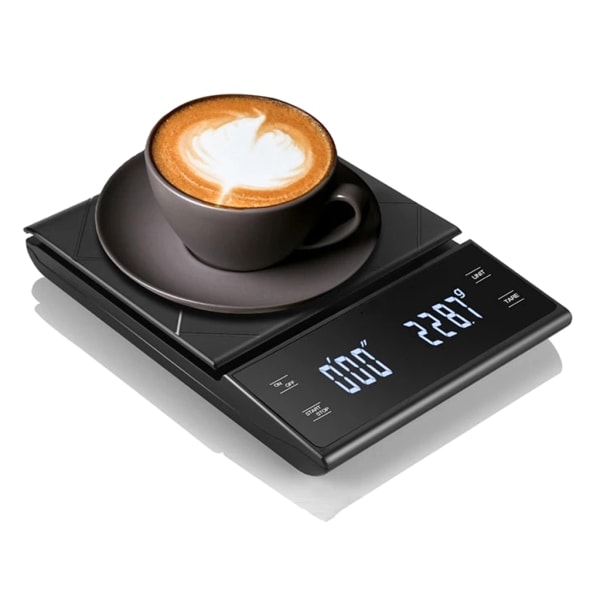 Kaffevåg med timer Digital kök Matvåg Matlagning Bakning Elektronisk vägning 3KG/0,1g Precisionssensorer