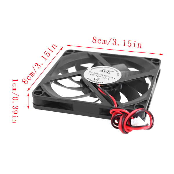 DC12V Køleventilator 8cm DC Børsteløs Høj Hastighed Luftstrøm 2600R Stille PC Miner