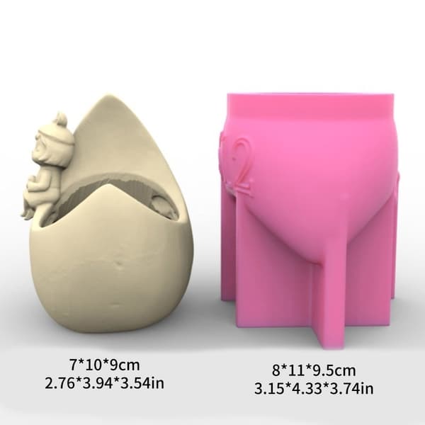 Unik silikonform 3D blomkrukor formar månflicka formade pennhållare formar