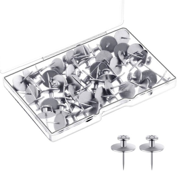 30 Stk Metall Push Pins I-form Kartnåler Tegnestifter for Korktavle, Synåler for Stoff Søm