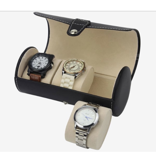 Smycken Förvaringsväska Watch Tryckknappsväska Förpackning Förvaringsväska Mekanisk watch Watch Presentförpackning för män Black
