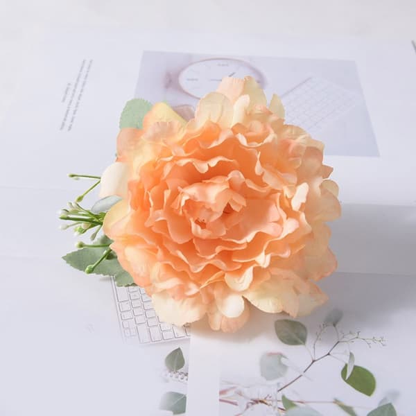 2-pack eleganta gardinhållare konstgjord blomma dekorativa repbindningsklämmor pink