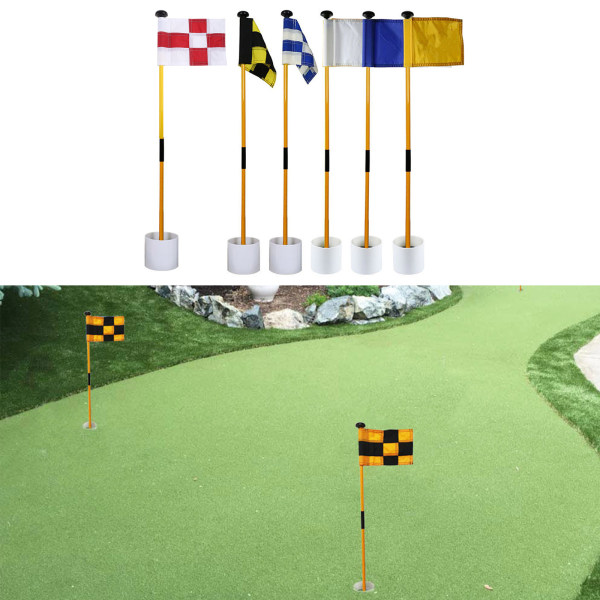 Golf Flagstick Mini, Putting Green Flagga för Yard, Dubbelsidiga Färgglada Golf Flaggor, Golf Pin Flag Hole Cup Set, Portabel Blue