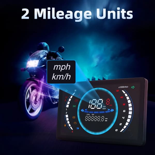 Klart Stort LCD-display Dashboard Odometer Speedometer for 150 CM150 Motorsykkel