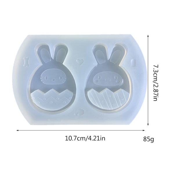 Glänsande silikondekorationer Molds Kaninägg prydnad Nyckelring Form Gör-det-själv-hänge Smycken Epoxiharts Molds