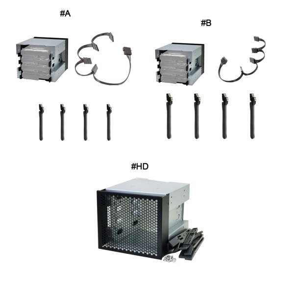 5 tum 3 x optisk enhetsfack till 4-fack 3,5" SATA HDD Cage Rack Bracket Hårddiskfack Caddy Adapter Converter Set A