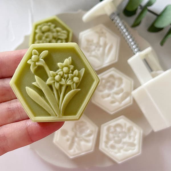 Midhöstmånen form DIY Hand Press Cookie Dessert Cutter Cookie Stämplar