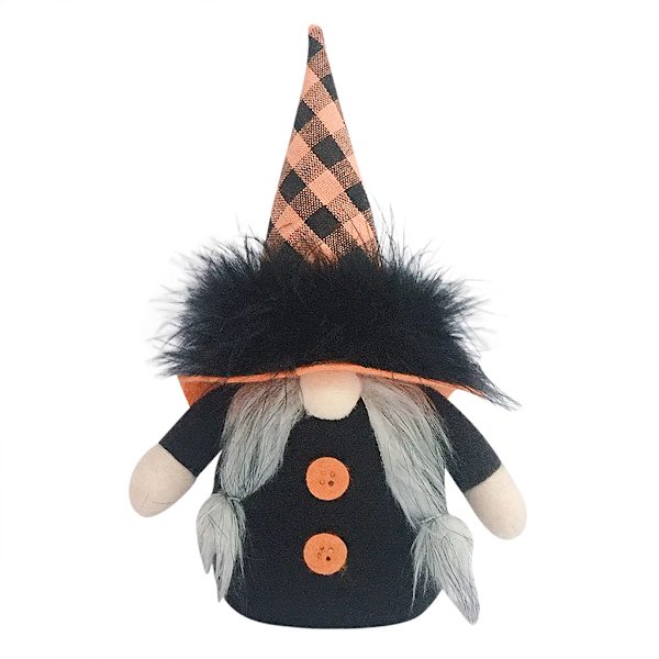 Halloween Tomte Handgjord Rutig Randig Svensk Tomte Skandinaviska Tomtar Dekor