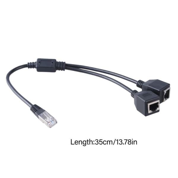 RJ45 Y-adapter 1 han til 2 hun højhastigheds LAN Ethernet splitterkabel