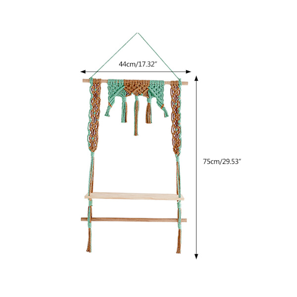 Macrame Vägghängande Hylla Boho Vägghyllor Fönster Växthylla Inomhus Heminredning för vän Tjej Födelsedagspresent