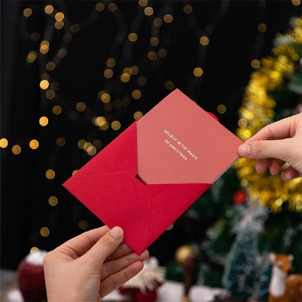 God Jul gratulationskort 3D popup-kort med kuvert klistermärken Xmas Tree Snowman Santa Vykort Party Invitation null - D