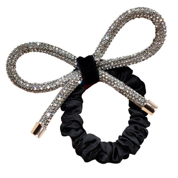 til Rhinestone Sløjfe Hårelastikker Reb Glitter Juvelbesat Elastisk Fløjl Hestehale Scrunc