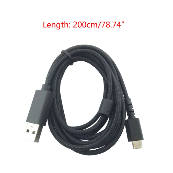 Ersättnings USB -flätad kabel Datasladd för G915 G913 TKL G502 Tangentbord 200 cm Synk laddningssladd Ersättningar