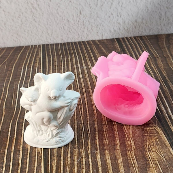 Koala med Baby Form Silikoneforme Ornament Støbeforme Gipsforme