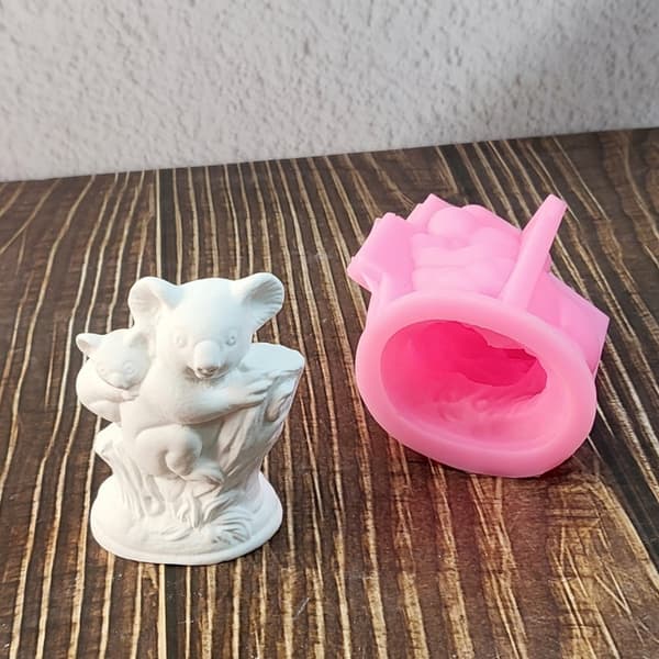 Koala med Baby Form Silikonformar Ornament Gjutformar Gipsformar