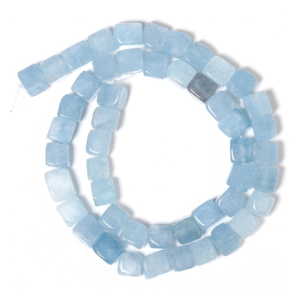 Naturliga akvamariner Fyrkantiga stenpärlor Kristall Lös distanssträngspärlor för gör-det-själv pärlor Smycken Halsband gör 8X8mm null - 2