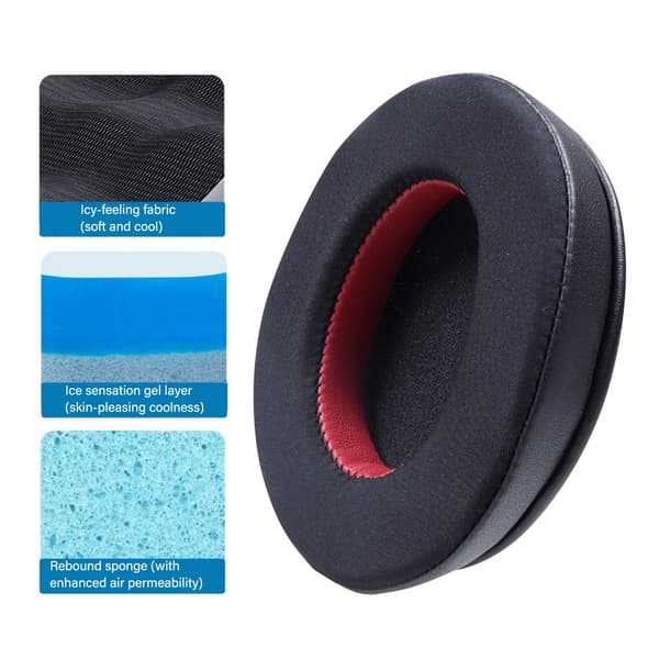 Skum Headset Ørepuder Forbedrer Passiv Støjisolering til Cloud1/2/3/X Black and red