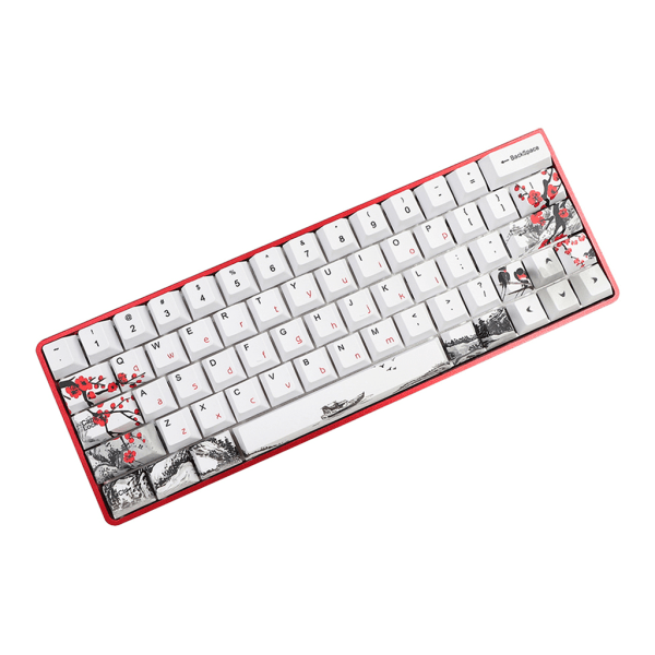 Allover Dye Subbed Plum Blossom 128 nycklar Cherry Profile Keycap för GK61 64 84 Tkl87 98 104 MX Switchar för Key Cap Novel