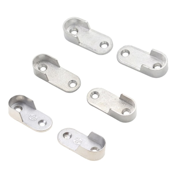 4x Legering-Oval garderob Häng-skena Stöd Garderob Stång Socket Passande runda konsoler Tjock metall garderob Stång konsoler C