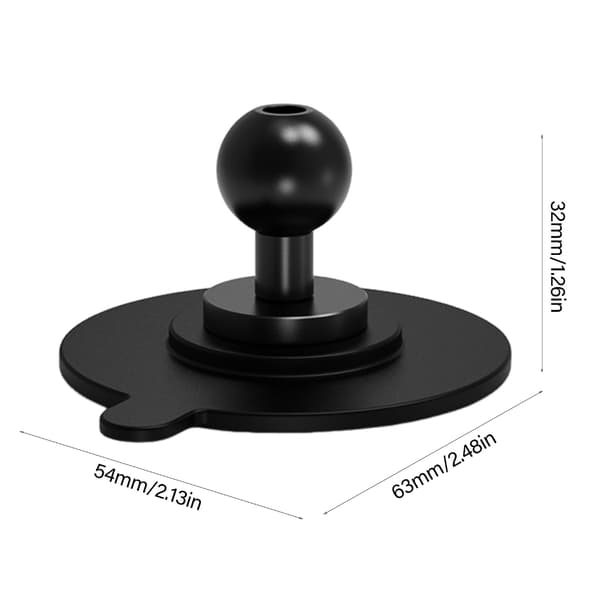 Sterk selvklebende kameraholder med 16 mm kulehode for actionkamera