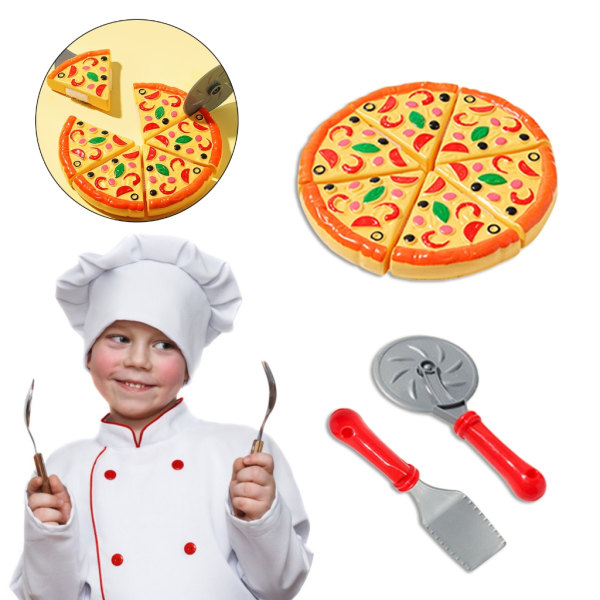 Simulering Barn Pizza Skärleksak Mat Låtsasleksak Kök Låtsaslek Pizza Matlagning Present Pojke Flicka Köksleksak