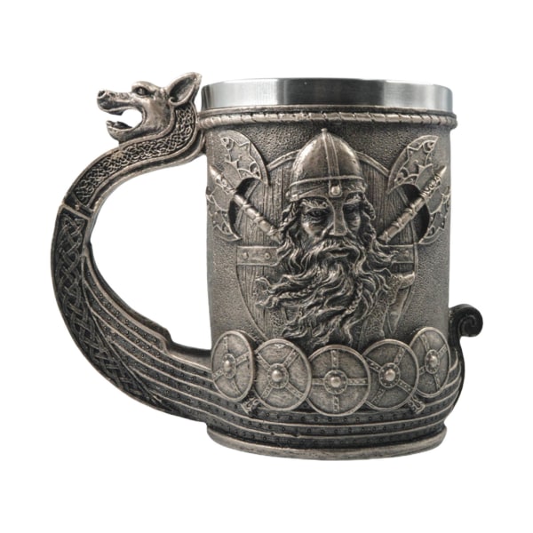 600 ml Viking Pirate ölmugg medeltida harts i rostfritt stål ölmugg retro