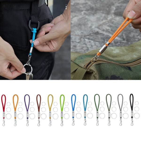 Nyckelring i rostfritt stål Outdoor Survival Paracord Karbinhake Snap Mini Spring Clip Praktisk EDC Spänne Clip för camping Grey