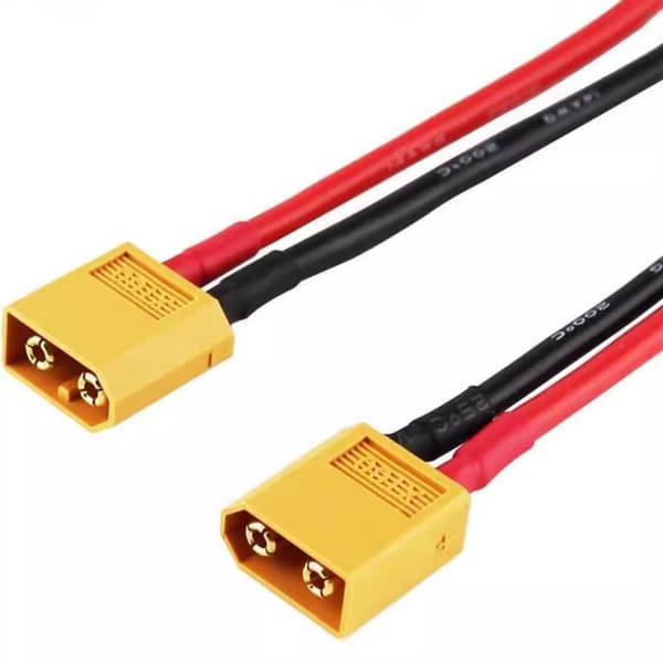 2 stk. XT60 hann til 4,0 mm bananplugger adapter 14AWG silikonkabel 30 cm lengde