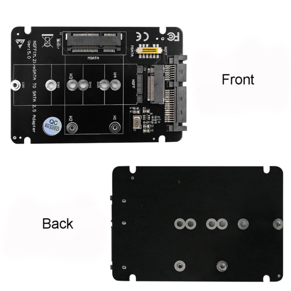 2-i-1 NGFF(M2)mSATA till SATA 2,5 tums adapter M2 NGFF/ mSATA till SATA3.0 Praktisk byte av adapterkort för konverterare null - Cross structure