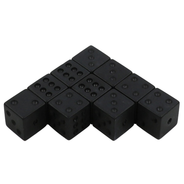 20st sexsidiga akryltärningar 16 mm D6 digitala kuber Fyrkantiga hörn svarta tärningar tärningar för barn Pedagogiska gör-det-själv-brädspelstärningar