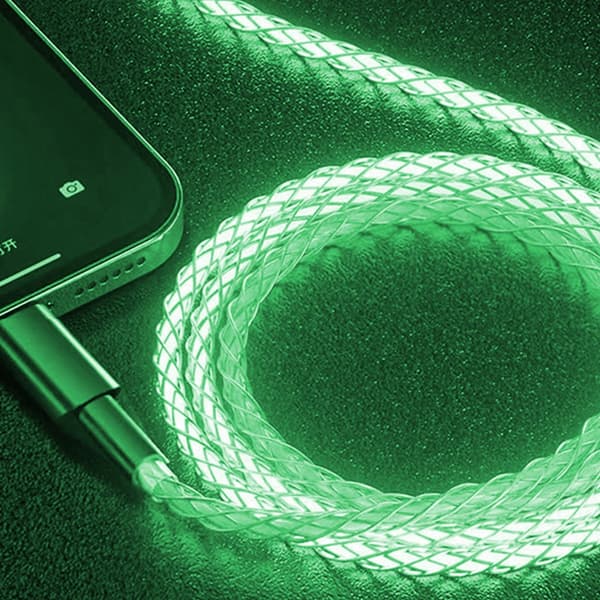 60W Hurtigladekabel RGB Dynamiske Lys USB C Aluminiumshus 1M Lengde