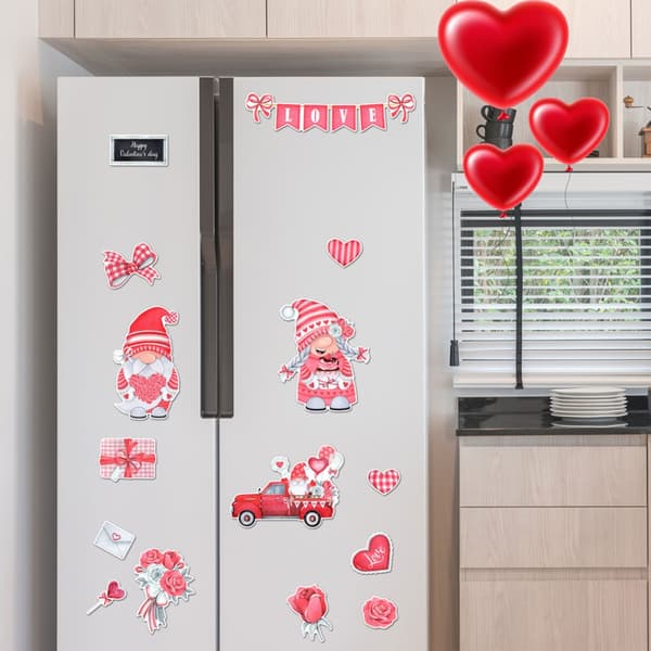 Alla hjärtans dag Tomtar Kylskåpsmagneter Ornament för Kök Hem Leksak för Barn 45