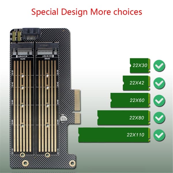 SSDer til PCIE Adapterkort M.2 NVME Harddiskadapter Dobbel SSD-kort