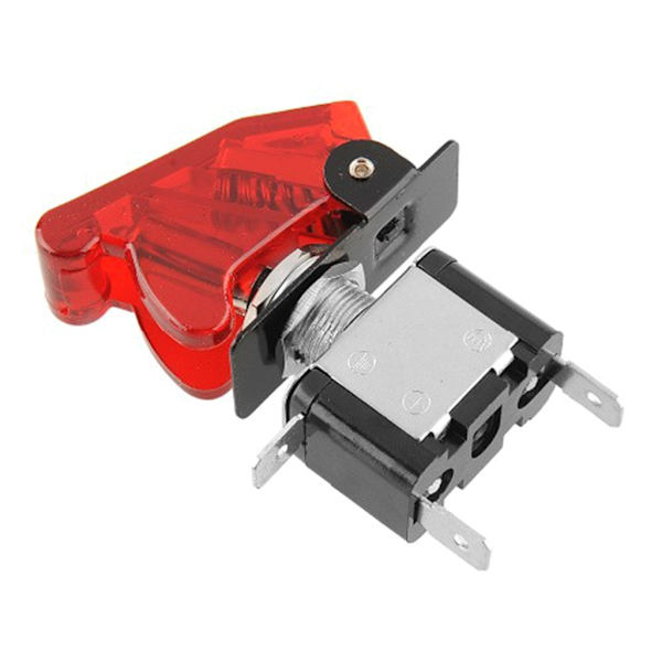 Blått cover LED-vippströmbrytare Racing SPST PÅ/AV 12V För bil Lastbil-LED-belyst vippströmbrytare Cover Red