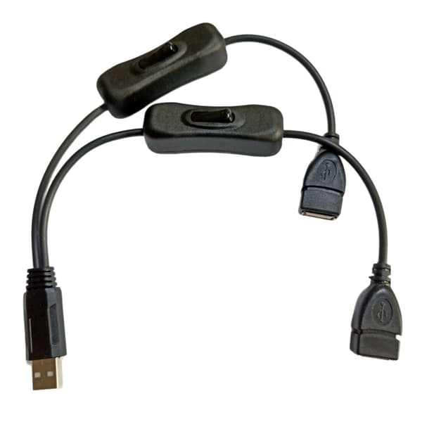 USB A til to USB hun-forlengelseskabel for strøm- og dataoverføring