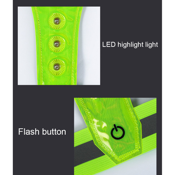 High Visibility Väst, LED-reflekterande väst Säkerhet med LED-reflekterande ränder för utomhusaktiviteter på natten löpning Blue