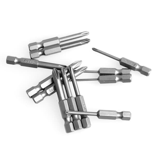 12-pack 50mm 1/4 tum Hexskaft Magnetiska Phillips-skruvmejslar