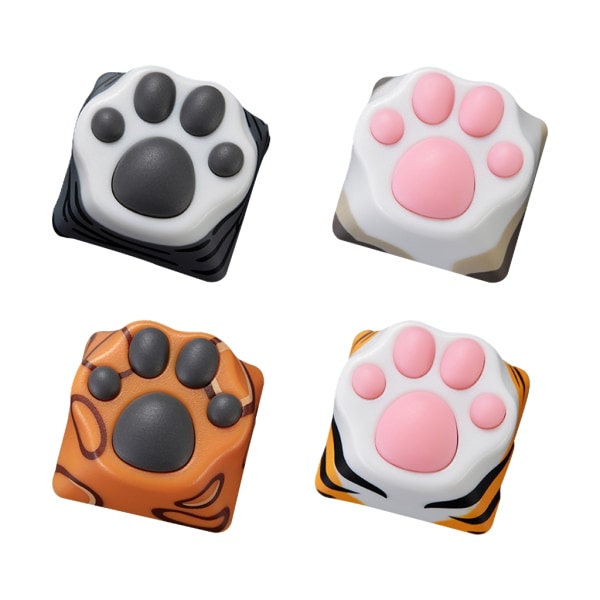 3D Cat Paw Keycaps MX Struktur Keycaps ABS+Silicon OEM Profilnycklar Caps Anpassningsbara Personliga Cat Paw Keycaps null - Puppet