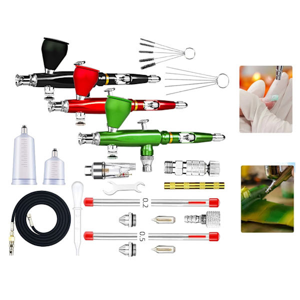 Justerbart set Mångsidigt sprutverktyg med atomiseringskontroll för bil- och modelltillverkning Green