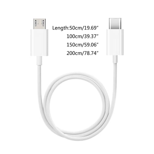 USB C til Micro USB opladerkabel dataoverførselsledning til bærbar telefon 1m