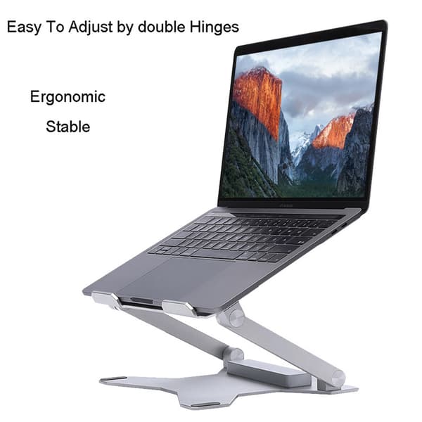 Bärbara stativ Justerbart höjdlyftande aluminium fällbart stativ för surfplatta Desktop Notebook kylställ för 11-15,6 tum Without USB