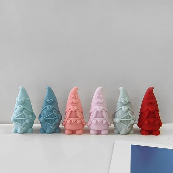 Kærlighedshjerte Gnome Silikoneforme Epoxy Resin Form Nonstick Håndværk Lysform Combination