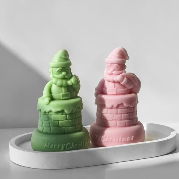 Julete Santa-duftlys Silikonform for hjemmefestdekorasjoner