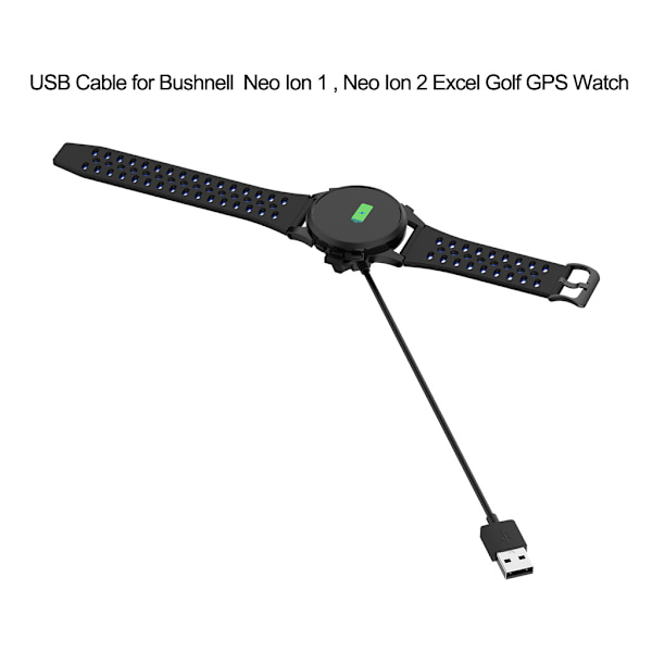USB Laddkabel Tråd Bärbar power Laddsladd Line Smartwatch Svart Laddare för Excel Golf GPS