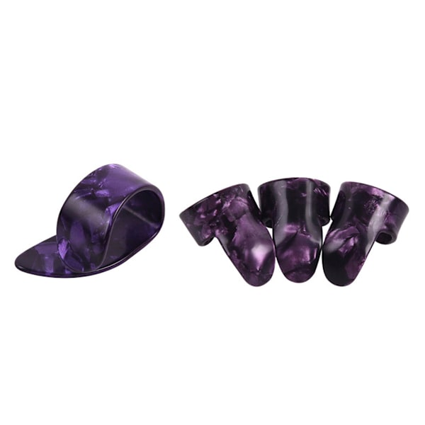 4 st Plastgitarr Fingerpicks Fingertops Tummen Plektrum Nagelskydd Verktyg för basinstrument Delar Tillbehör Purple