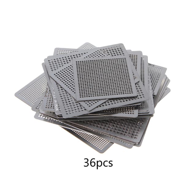 Direkte Varme Stencils 36 stk. Rustfrit Stål BGA Reballing Stencil Universal